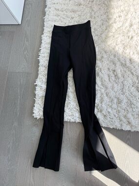 Commando Black Flared Front-Slit Pants